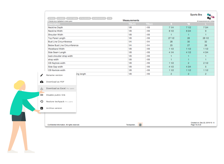 One-click export to Excel with organized tabs